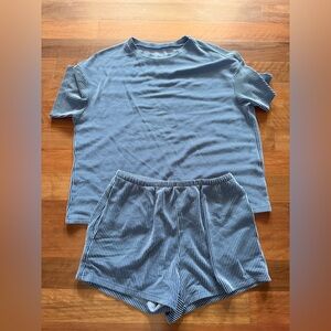 Blue ribbed 2 piece set